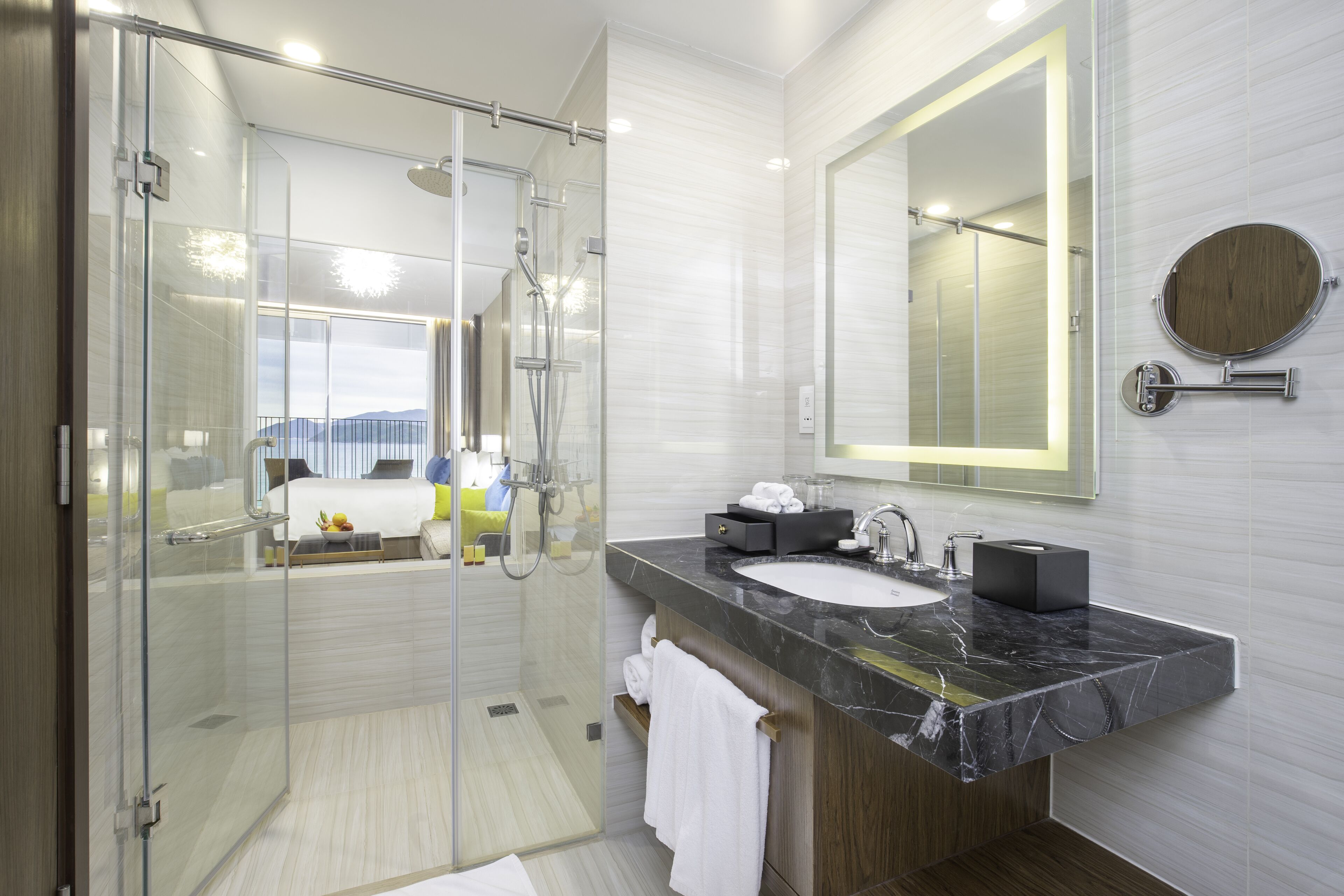family ocean view | bathroom | free toiletries, hair dryer, bathrobes, slippers