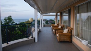 Deluxe Apartment, 2 Bedrooms, Balcony, Sea View | Balcony - FM Deluxe 2-BDR Apartment with Pool & Sea View in Sun Resort (Tsarevo)