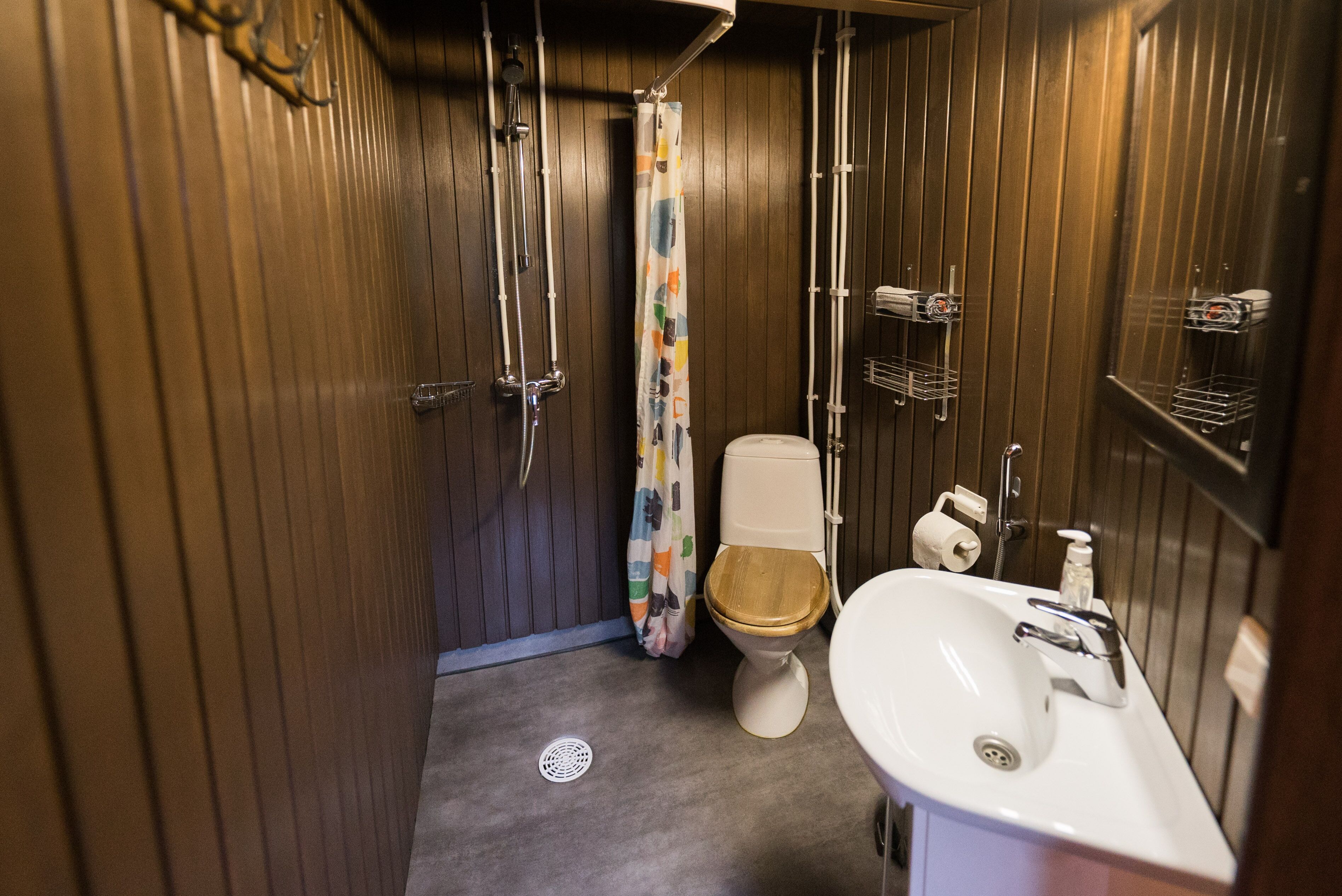 studio | bathroom | shower, hair dryer, towels, soap