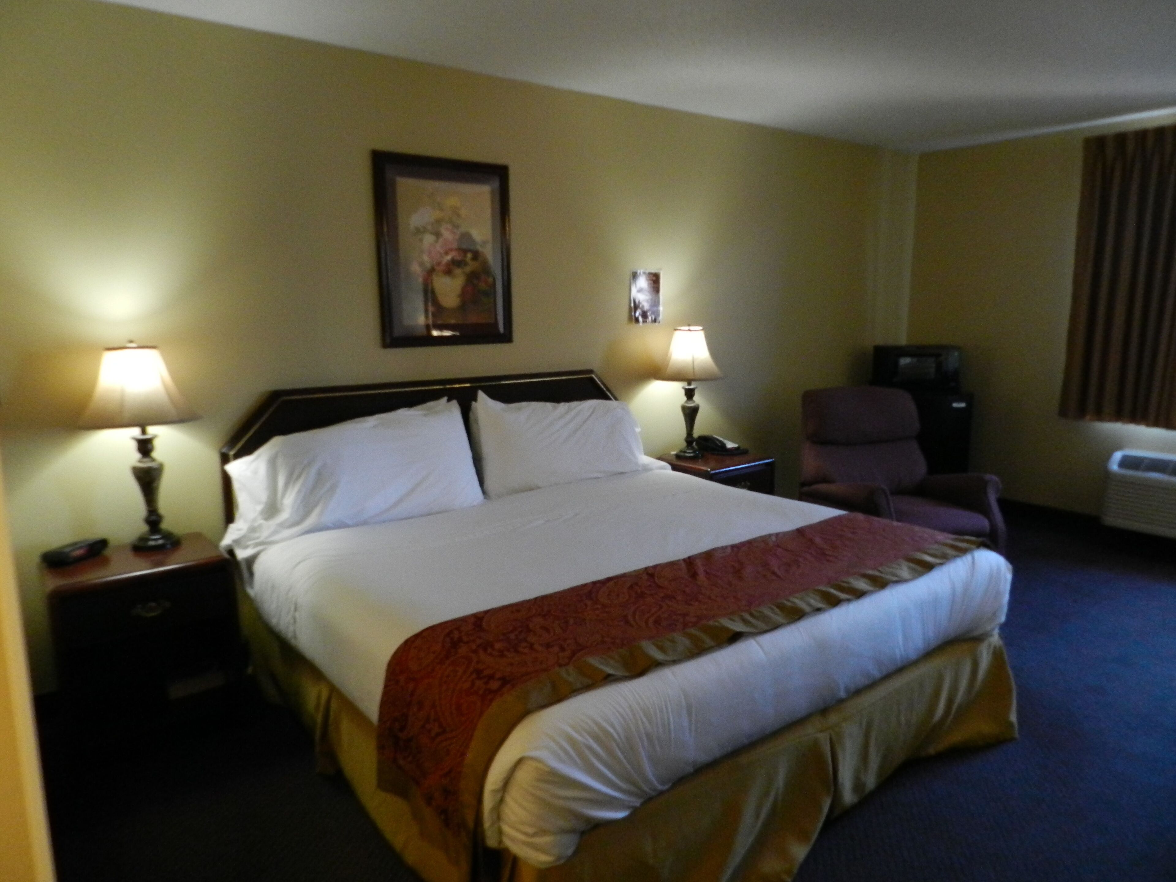 Desk, blackout curtains, iron/ironing board, free WiFi