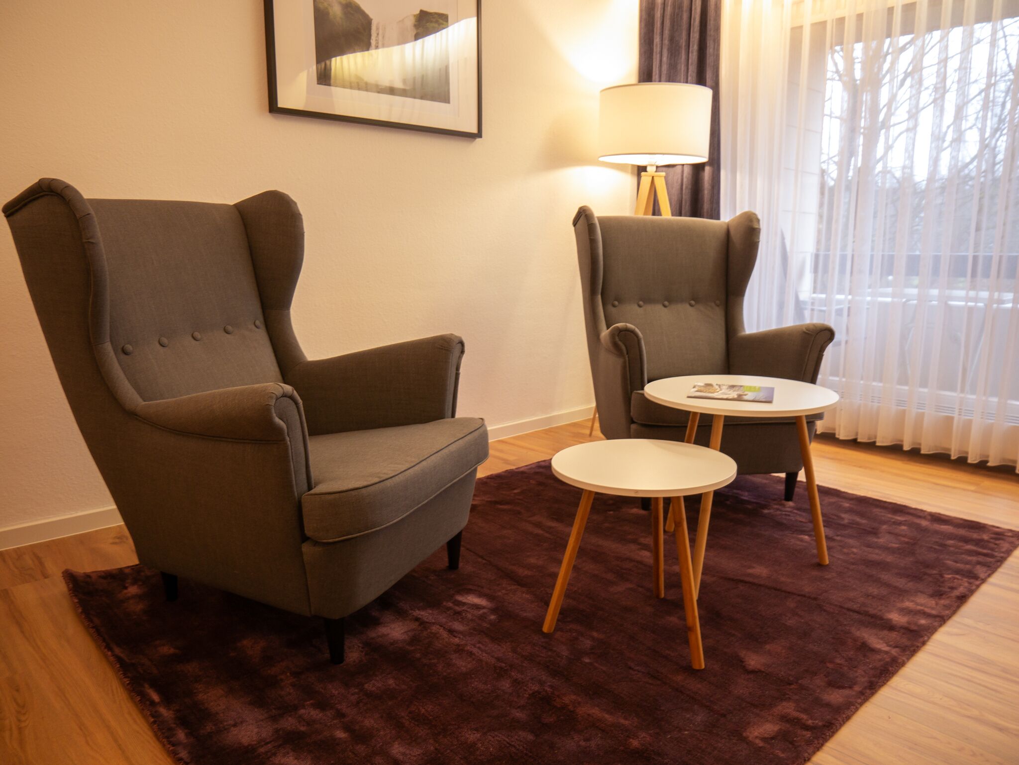 Hypo-allergenic bedding, desk, laptop workspace, soundproofing