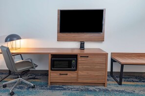 Pillowtop beds, desk, laptop workspace, blackout drapes