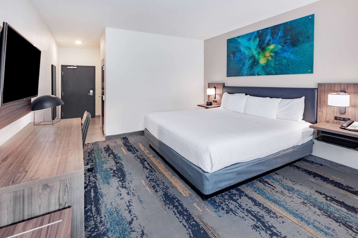 Room, 1 King Bed, Accessible, Non Smoking (Mobility,Hearing,Tub w/Grab Bars) | Pillowtop beds, desk, laptop workspace, blackout drapes