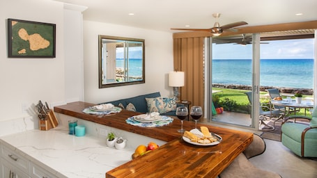 Interior. True Beachfront Luxury! Downstairs unit oceanfront 20' to water! NO resort fees.
