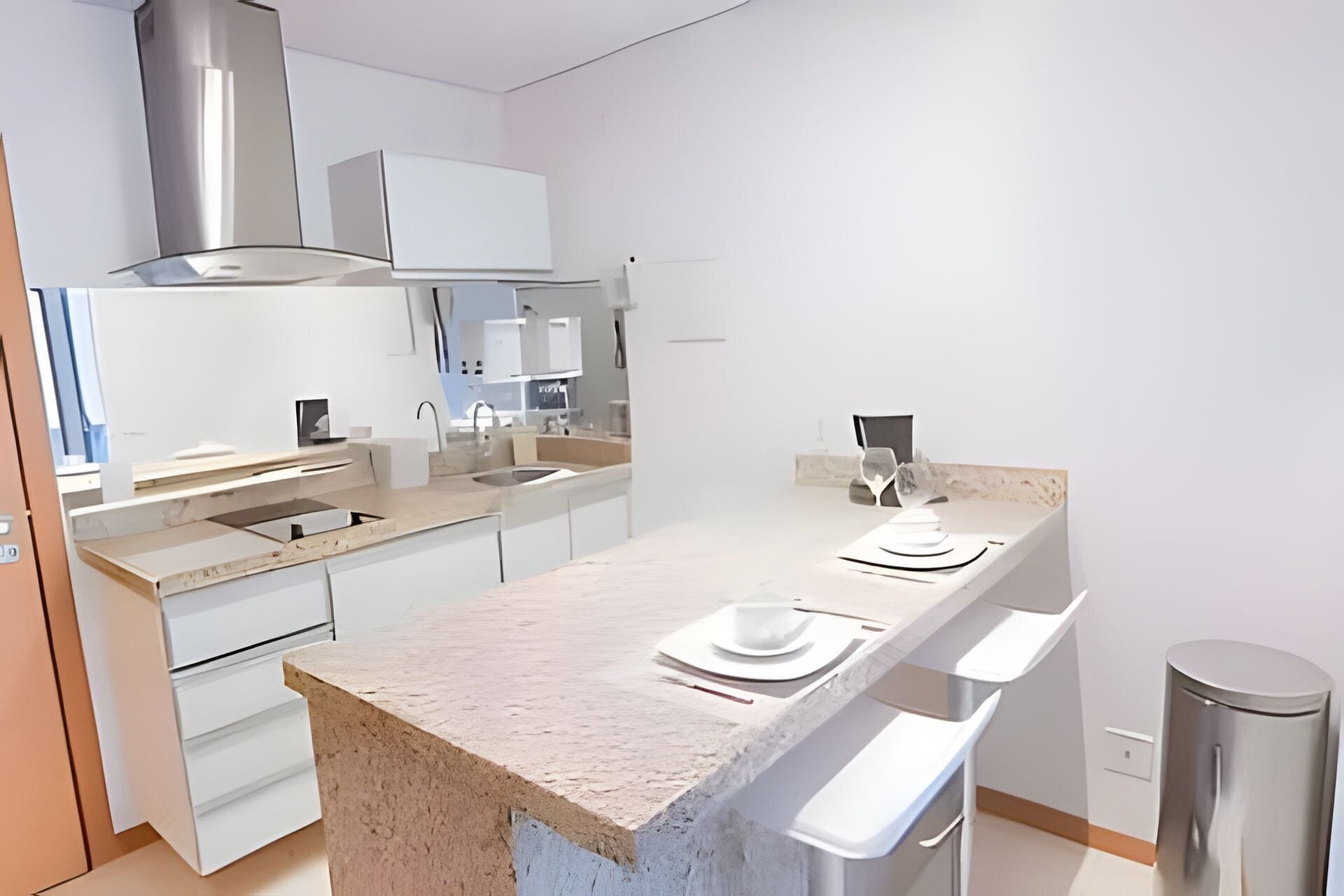 Apartamento básico | Cozinha privada | Geladeira, micro-ondas, cafeteira/chaleira