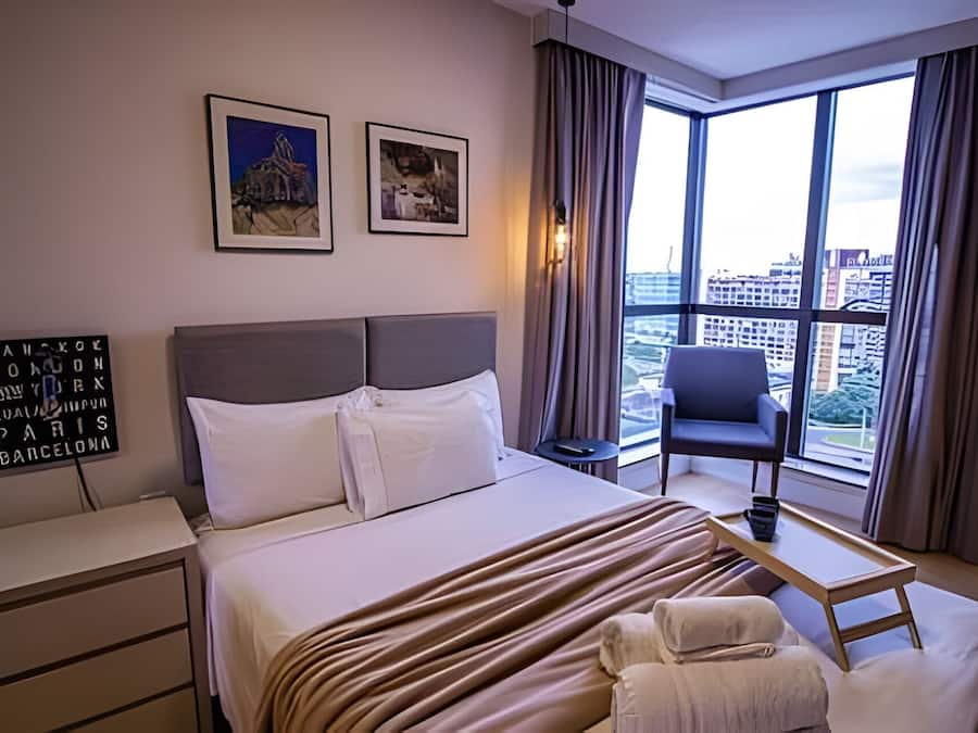 Lägenhet | 1 sovrum, skrivbord, arbetsyta för laptop och gratis wi-fi