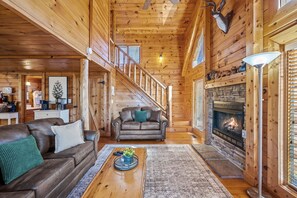 TV, fireplace, DVD player, video library