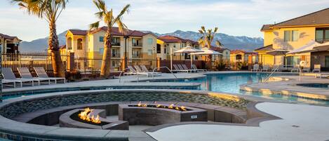 Outdoor pool, a heated pool