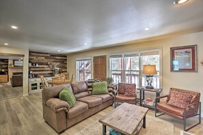 TV, fireplace, DVD player, books - Walk to Marina: Rustic Grand Lake Retreat! (Grand Lake)