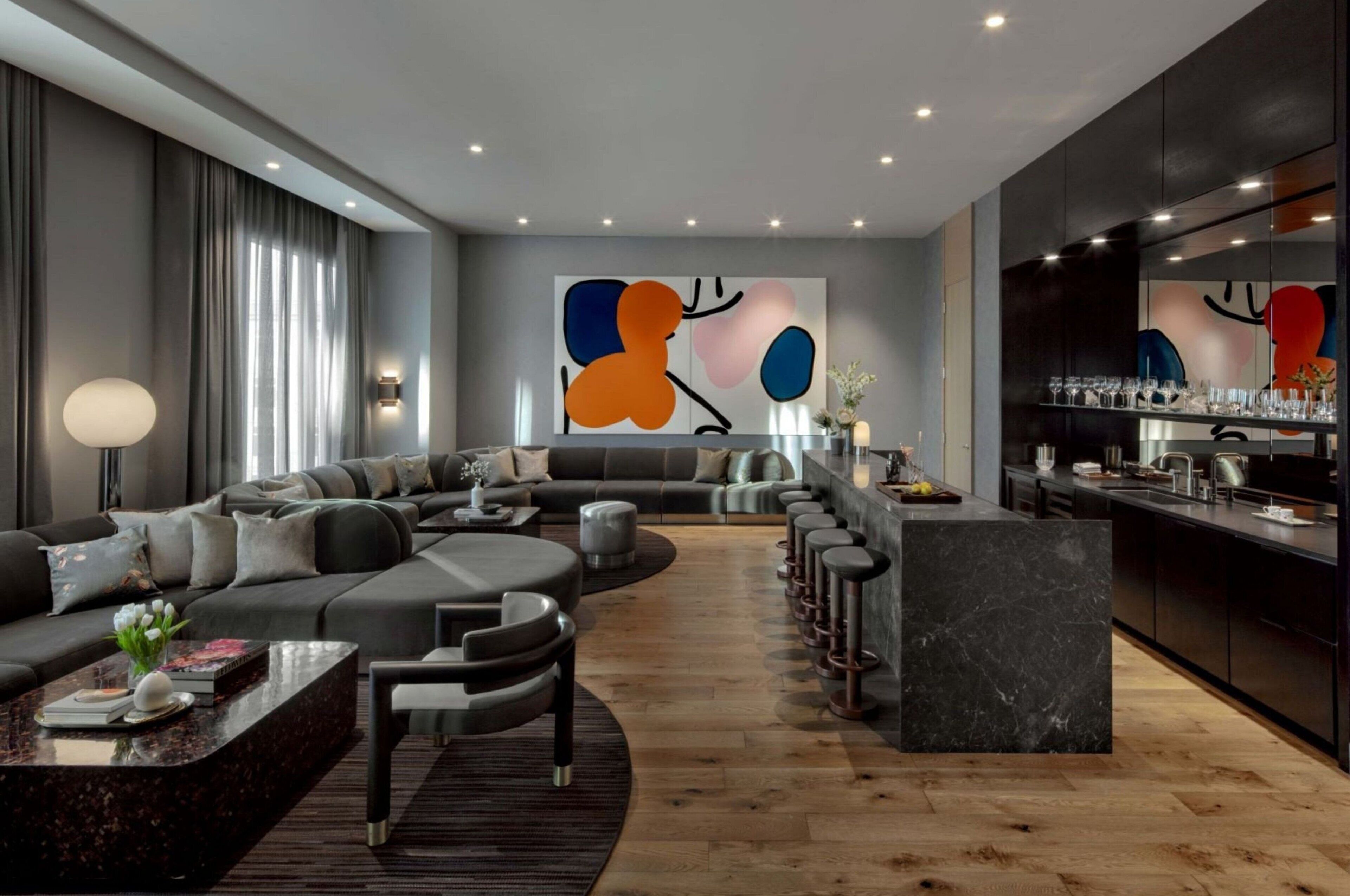 penthouse, 1 king bed, city view, corner | living room | led tv, ipad, netflix, streaming services