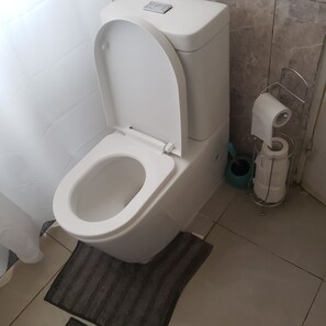 Regadera y papel de baño