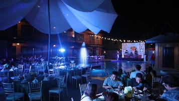 Outdoor banquet area