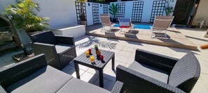 Terrace/patio - HOUSE FOR RENT IN QUIET AREA, FAMILY OR FRIENDS WITH PRIVATE POOL (Saint-Pierre)
