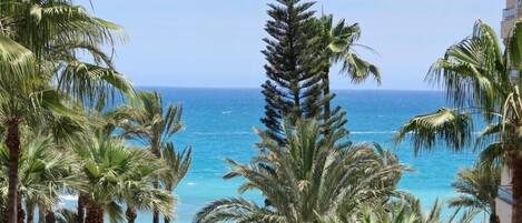 Na praia, toalhas de praia