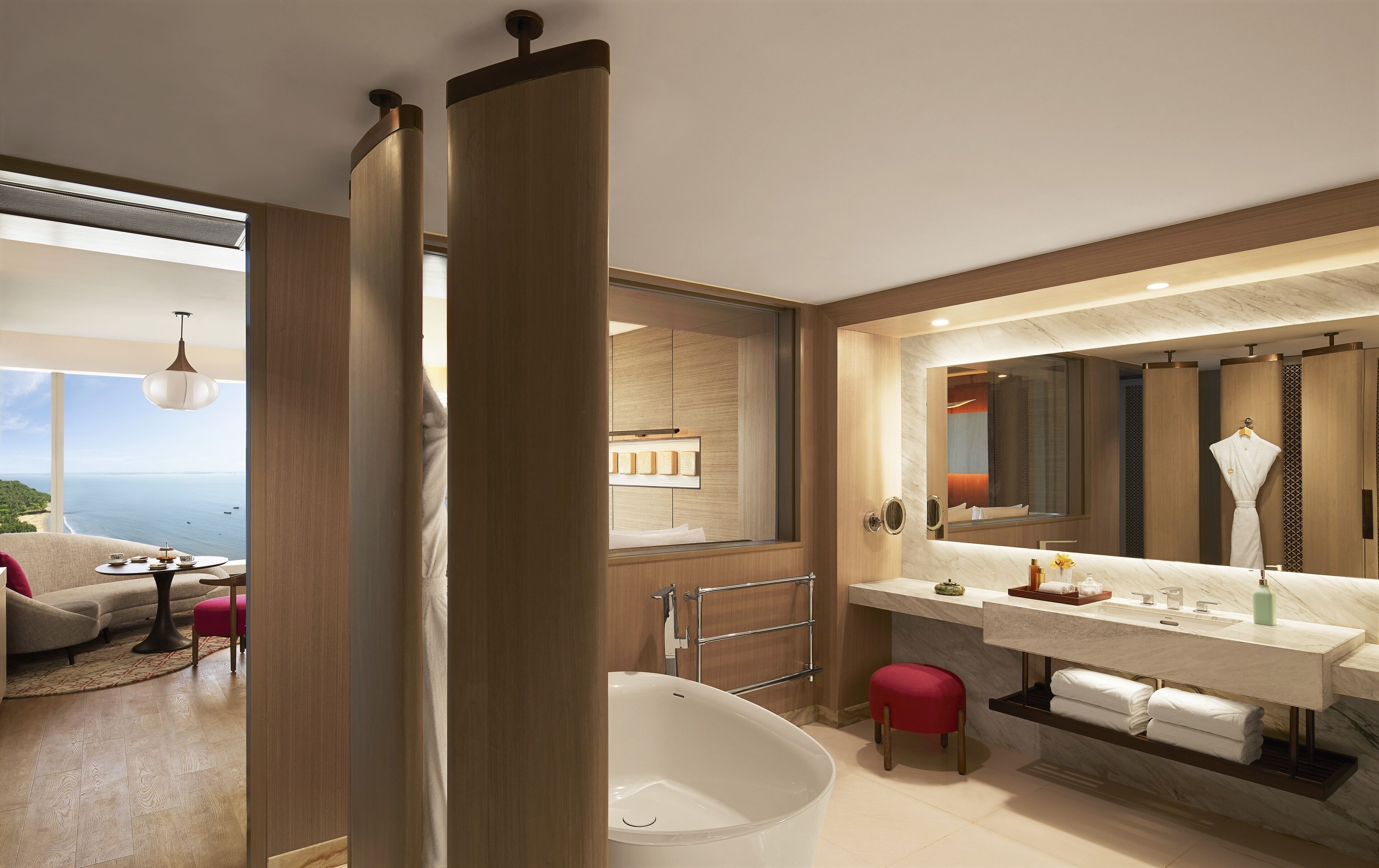 club room, 1 king bed, sea view (taj) | bathroom amenities | rainfall showerhead, eco-friendly toiletries, hair dryer, bathrobes
