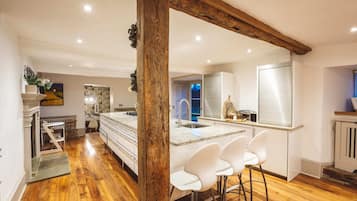 The Old Dairy | Private kitchen | Fridge, microwave, oven, electric kettle