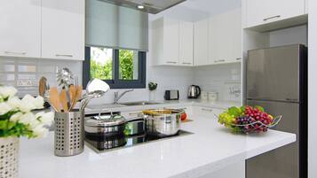 Kühlschrank, Mikrowelle, Ofen, Herdplatte