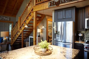 Fridge, microwave, oven, stovetop - Glen Falls Cottage: Hilltop Retreat w/ Deck, Covered Porch, Gas Fire Pit (Highlands)