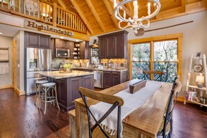 Fridge, microwave, oven, stovetop - Glen Falls Cottage: Hilltop Retreat w/ Deck, Covered Porch, Gas Fire Pit (Highlands)