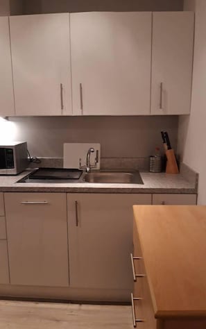 Apartment, 1 Bedroom | Private kitchen | Full-sized fridge, microwave, oven, stovetop