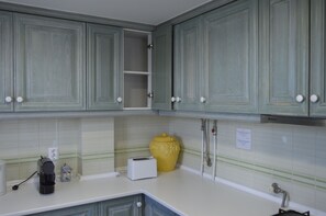 Kühlschrank, Mikrowelle, Herdplatte, Geschirrspüler