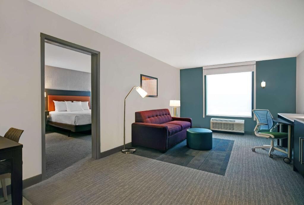 In-room safe, desk, laptop workspace, blackout curtains