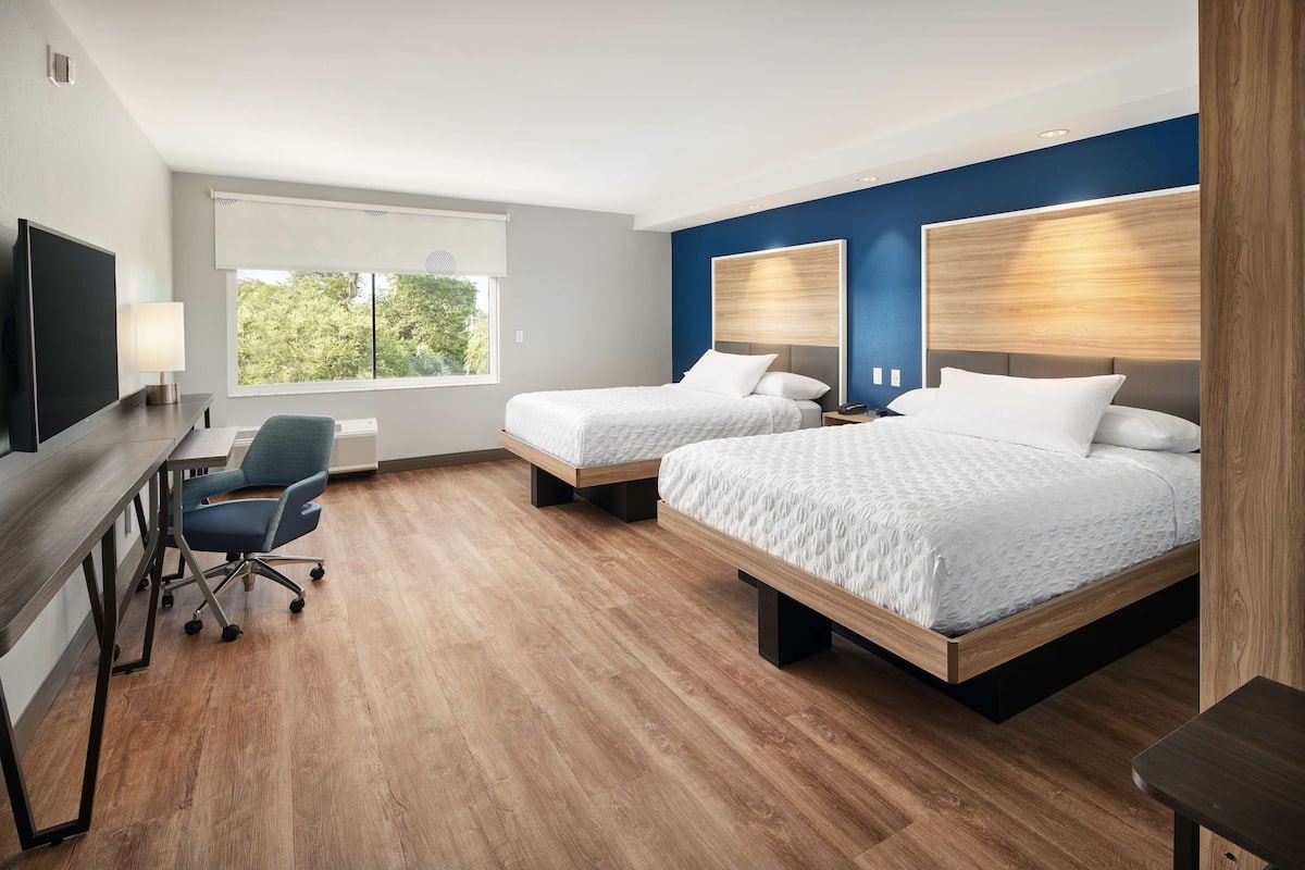 room, 2 queen beds, accessible (roll-in shower) | iron/ironing board, free wifi, bed sheets