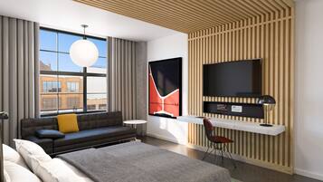 In-room safe, desk, laptop workspace, blackout drapes