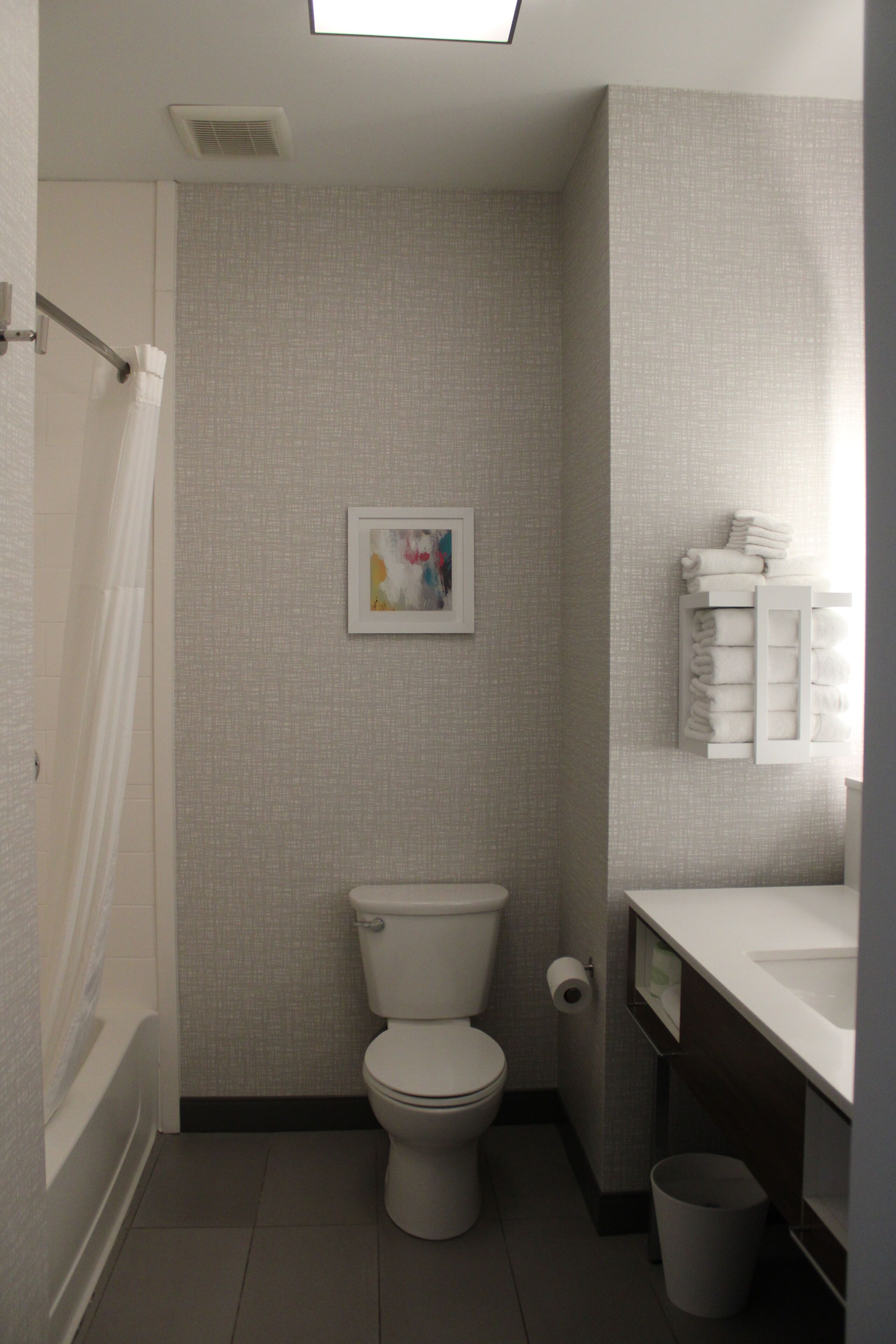 standard room, 2 queen beds, accessible (hearing) | bathroom | combined shower/bathtub, free toiletries, hair dryer, towels