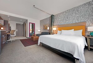 Desk, laptop workspace, free WiFi, bed sheets