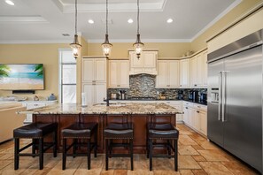 Fridge, microwave, oven, stovetop - Infinite Bliss | West-Facing Private Infinity-Edge Pool, Games Room, Movie Room (Kissimmee)
