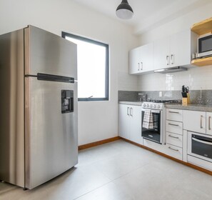 Apartment | Private kitchen | Fridge, microwave, coffee/tea maker, cookware/dishes/utensils - JUUB Welcome to Condesa! (Mexico City)