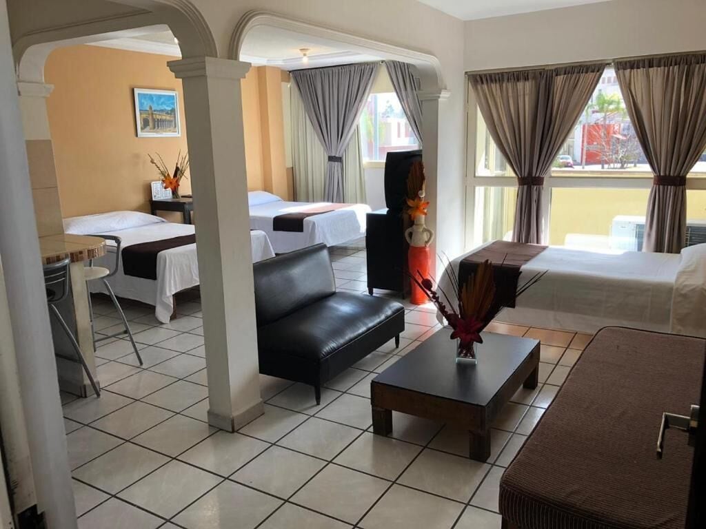 Hypo-allergenic bedding, individually decorated, laptop workspace