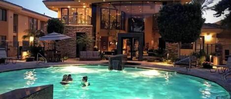 Outdoor pool, a heated pool
