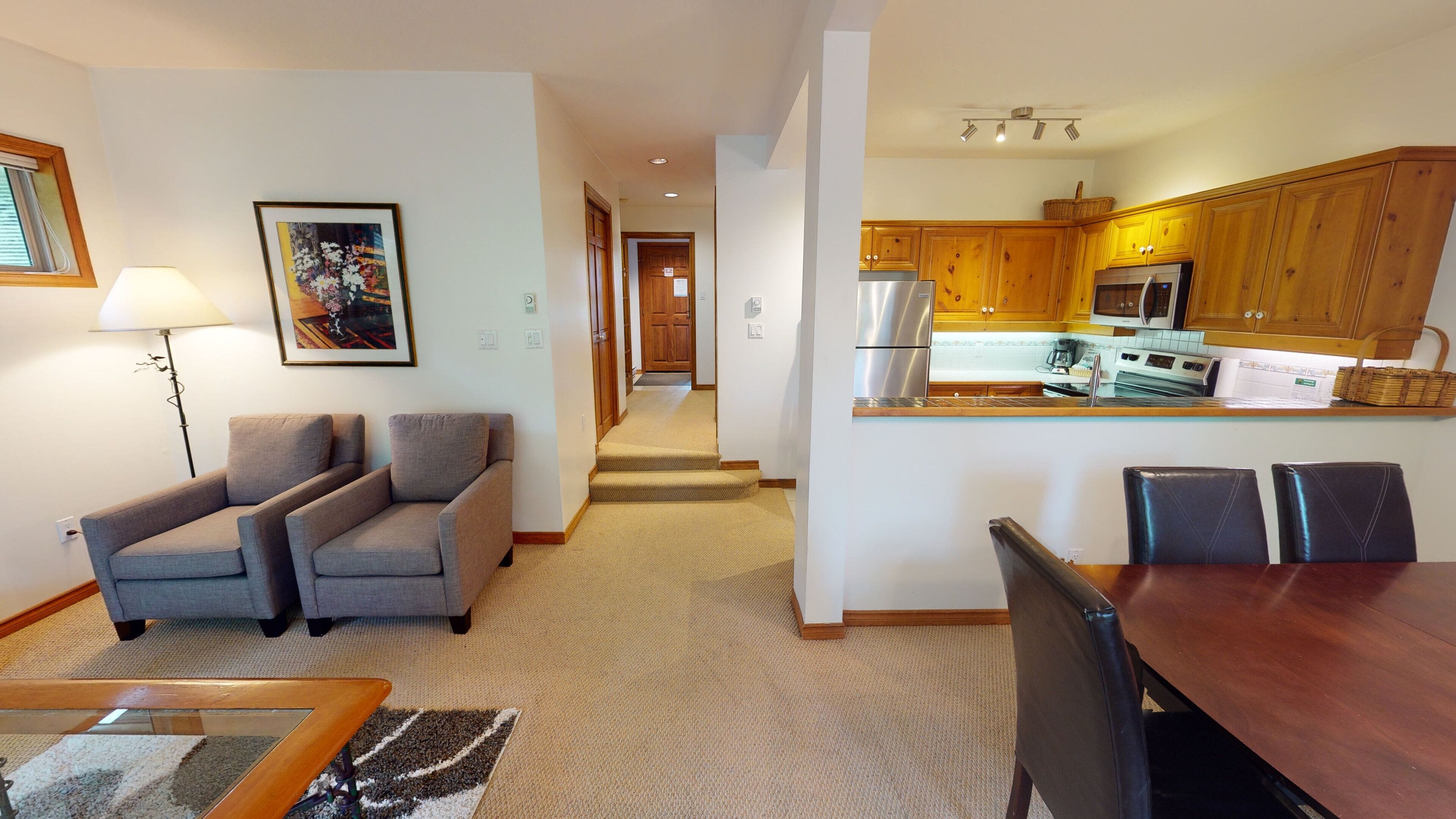 Condo, 2 Bedrooms (03) | Living area | Flat-screen TV, fireplace