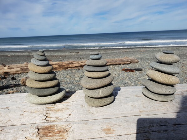 Sun-loungers, beach towels