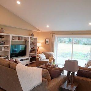Smart TV, lareira, videogames, DVD player