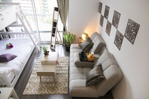 Standard Room (L02) | Living area | 32-inch flat-screen TV with digital channels, TV - Nipponbashi-House (Osaka)