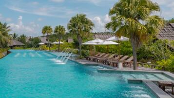 Outdoor pool, open 7:00 AM to 9:00 PM, pool umbrellas, pool loungers