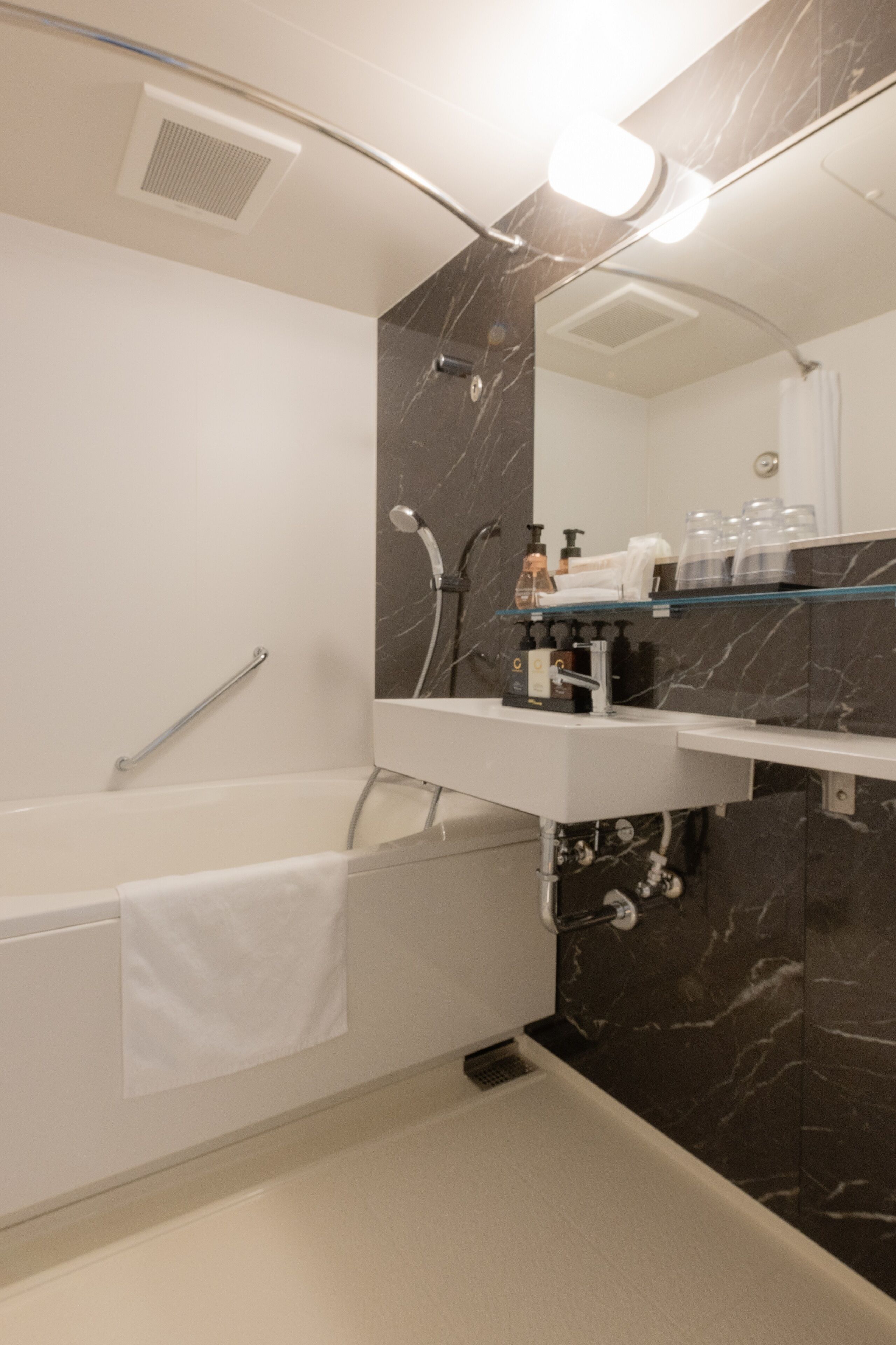 japanese modern room, non smoking (sky tree view) | bathroom | combined shower/bathtub, free toiletries, hair dryer, slippers