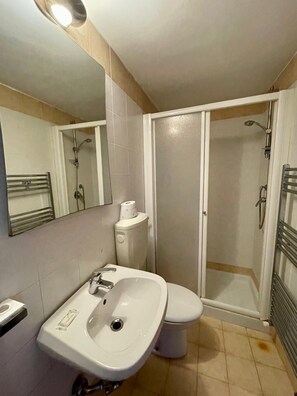 Habitación doble, baño privado | Baño | Ducha y toallas