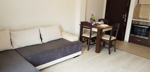 Departamento, 1 habitación | Sala de estar | Televisión de plasma de 35 pulgadas con canales por cable y televisión 