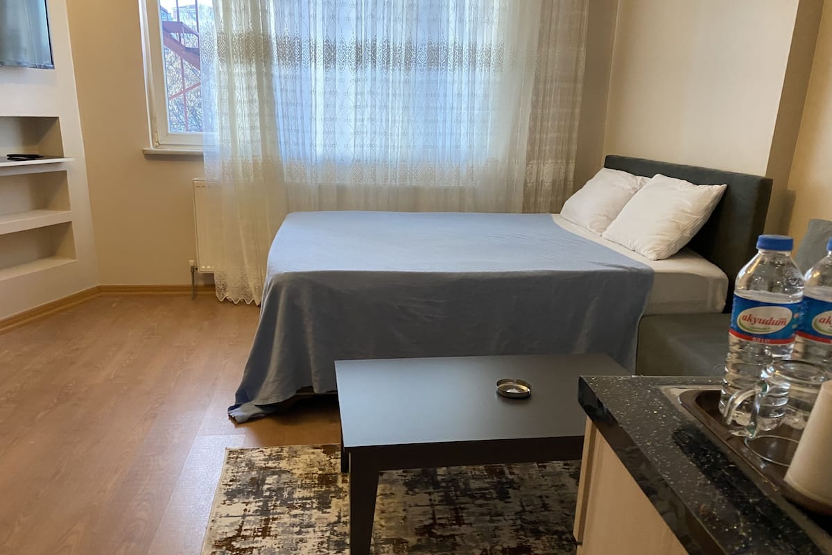 Desk, blackout curtains, iron/ironing board, free WiFi