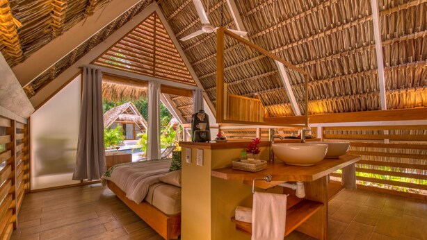 Bungalow Desain, 1 Tempat Tidur King, pemandangan kolam renang (Tippie) | 1 kamar tidur, brankas, Wi-Fi gratis, dan seprai linen