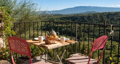 Vue exceptionnelle Mont Ventoux - Maison de charme, convivialité et confort