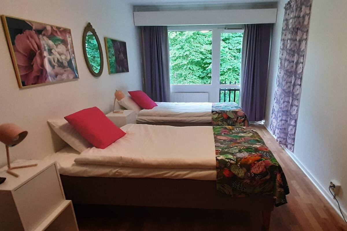 double or twin room (french balcony, forest view) | 1 bedroom, blackout curtains, soundproofing, iron/ironing board