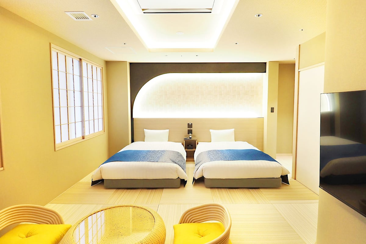 japanese western style suite, with private open-air bath | 1 bedroom, blackout curtains, iron/ironing board, free wifi