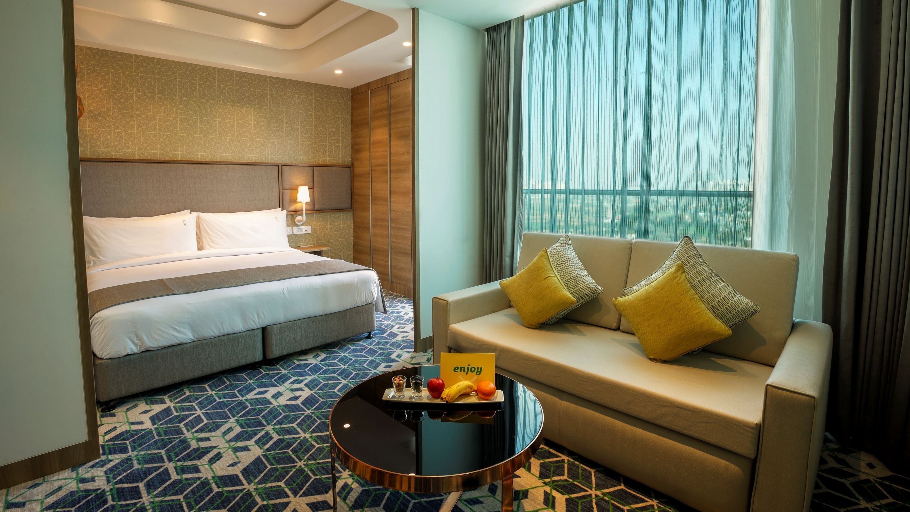 Premium bedding, memory foam beds, minibar, in-room safe