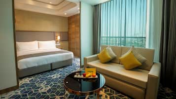 Premium bedding, memory foam beds, minibar, in-room safe