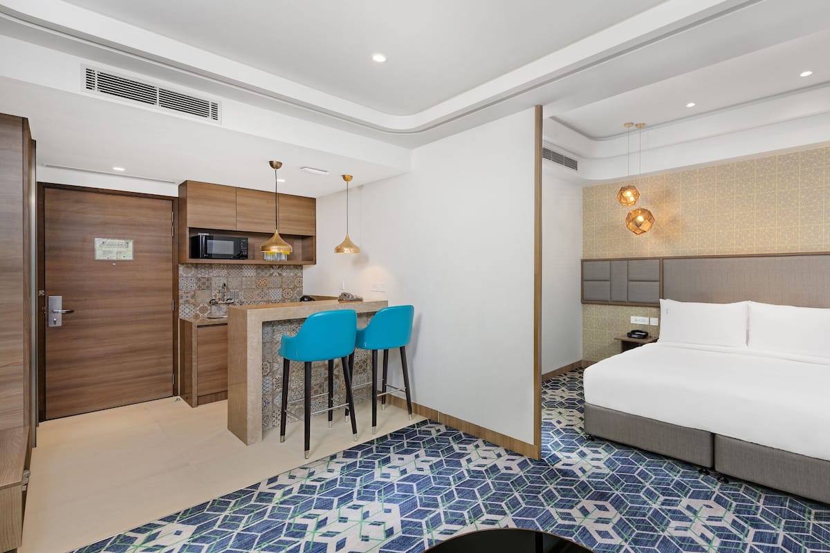 Premium bedding, memory-foam beds, minibar, in-room safe